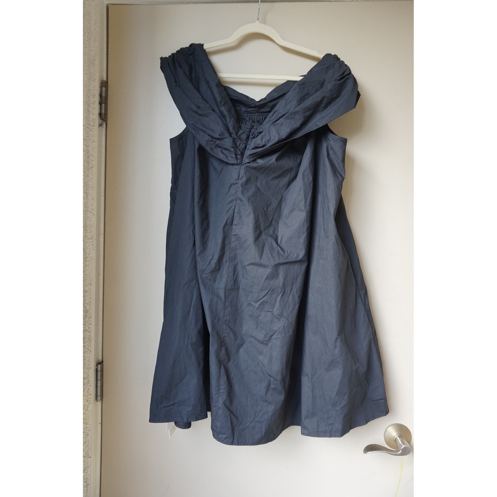 COMMENSE Black Off The Shoulder Drape Neck A-line Dress XL NWT - Picture 6 of 6